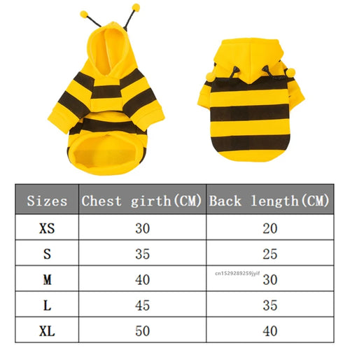 Cozy Bee Costume Pet Hoodie